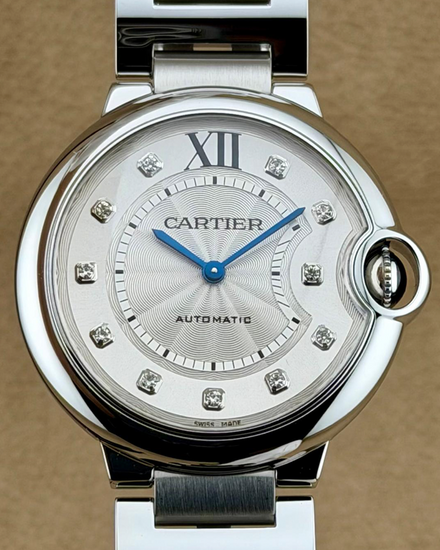 2017 Cartier Ballon Bleu 36MM Silver Dial Steel Bracelet (WE902075)