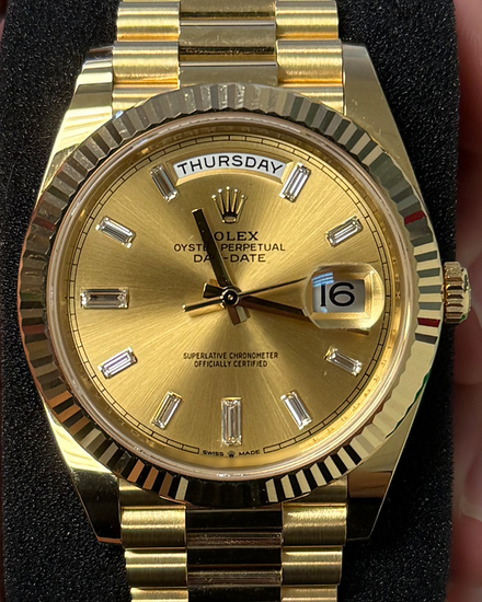 2024 Rolex Day-Date 40MM Champagne Dial Yellow Gold President Bracelet (228238)