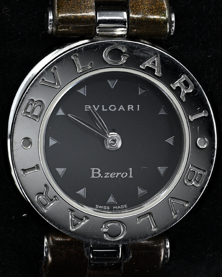 No Reserve - Bvlgari B.Zero1 22MM Quartz Black Dial Leather Strap (BZ22S)