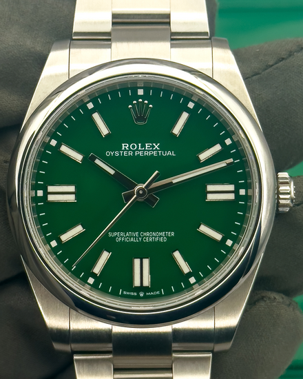 2024 Rolex Oyster Perpetual 41MM Green Dial Oyster Bracelet (124300)