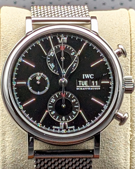 2020 IWC Schaffhausen Portofino 42MM Black Dial Steel Bracelet (IW391016)