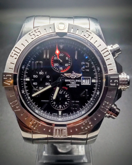No Reserve - 2017 Breitling Super Avenger II 48MM Black Dial Steel Bracelet (A1337111/BC28)