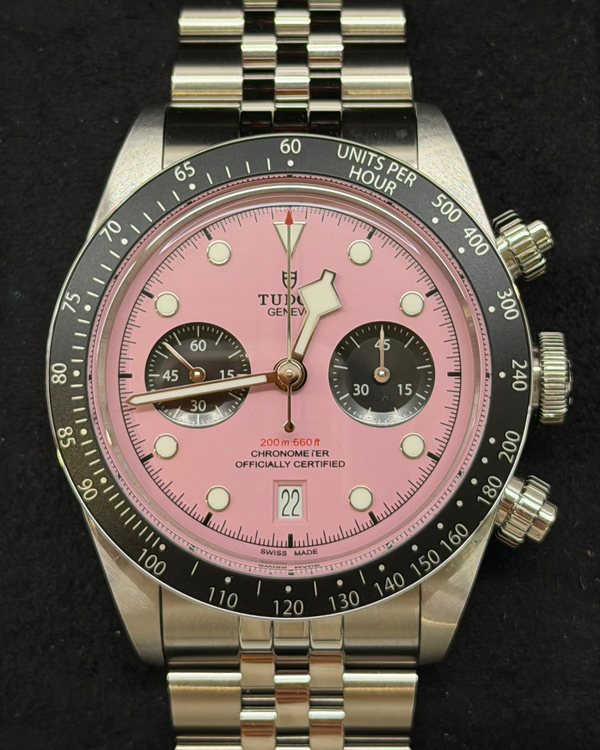 No Reserve - 2024 Tudor Black Bay Chrono "Flamingo" 41MM Pink Dial Steel Bracelet (79360N)