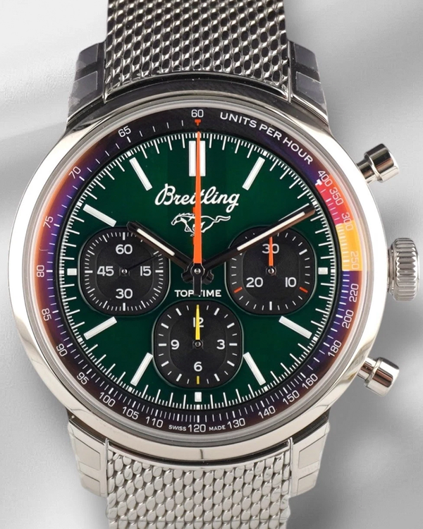 2025 Breitling Top Time B01 "Ford Mustang" 41MM Green Dial Steel Bracelet (AB01762A1L1A1)