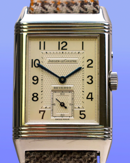 Jaeger-LeCoultre Reverso Duoface 26MM Silver Dial Aftermarket Textile Strap (270.8.54)