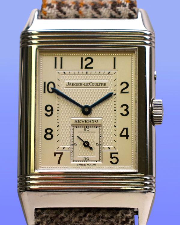 Jaeger-LeCoultre Reverso Duoface 26MM Silver Dial Aftermarket Textile Strap (270.8.54)