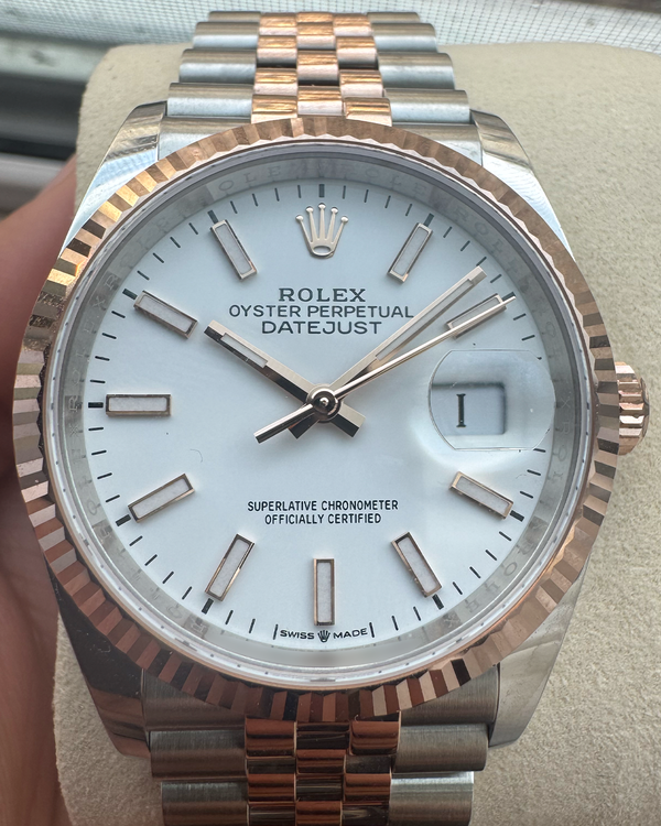 2025 Rolex Datejust 36MM White Dial Two-Tone Jubilee Bracelet (126231)