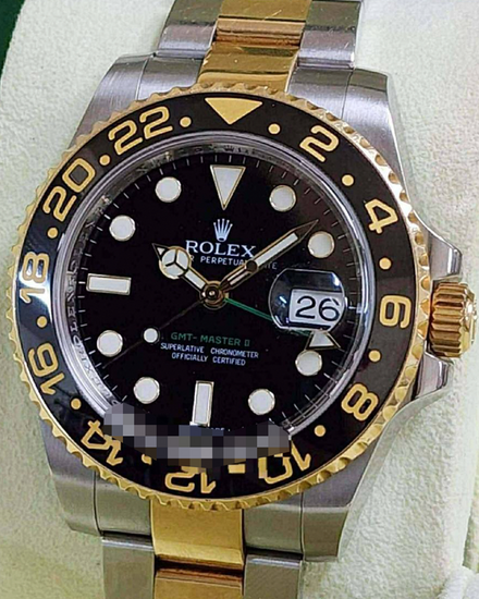 2015 Rolex GMT-Master II 40MM Black Dial Two-Tone Oyster Bracelet (116713LN)