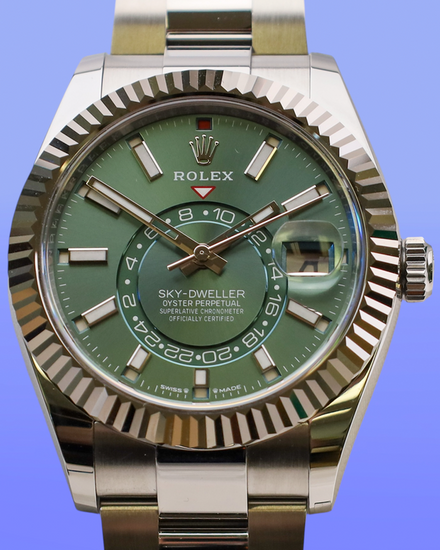 2025 Rolex Sky-Dweller 42MM Green Dial Oyster Bracelet (336934)