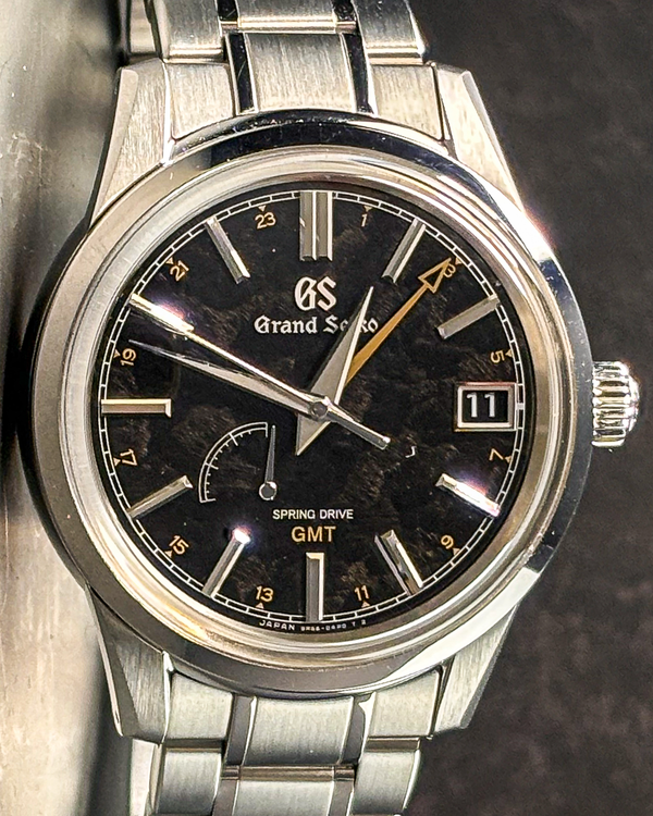 2021 Grand Seiko Elegance GMT "Seasons Kanro" 40MM Black Dial Steel Bracelet (SBGE271)