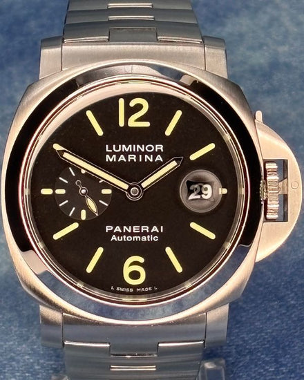 2013 Panerai Luminor Marina L.E. 44MM Black Dial Steel Bracelet (PAM00299)