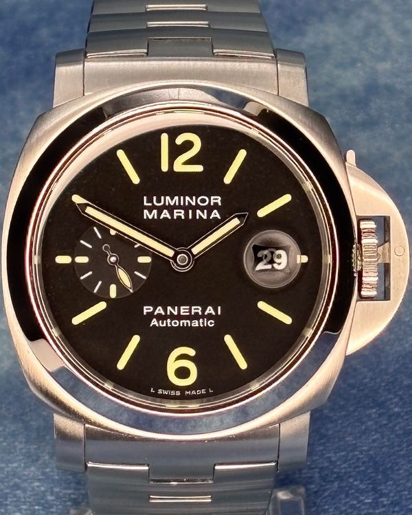 2013 Panerai Luminor Marina L.E. 44MM Black Dial Steel Bracelet (PAM00299)