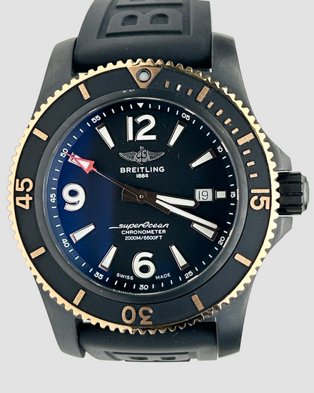 2020 Breitling Superocean 46MM Black Dial Rubber Strap (U17368)