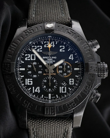 Breitling Avenger Hurricane 50MM Black Dial Textile Strap (XB1210)