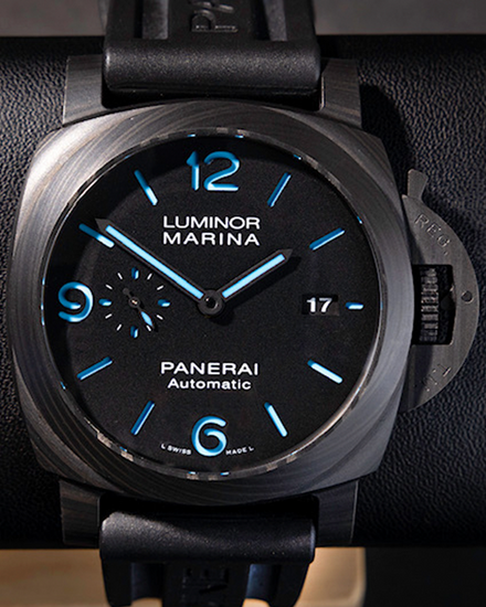 2023 Panerai Luminor Marina Carbotech 44MM Black Dial Rubber Strap (PAM02661)