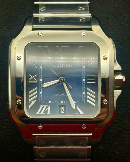 2025 Cartier Santos De Cartier 39.8MM Blue Dial Steel Bracelet (WSSA0071)