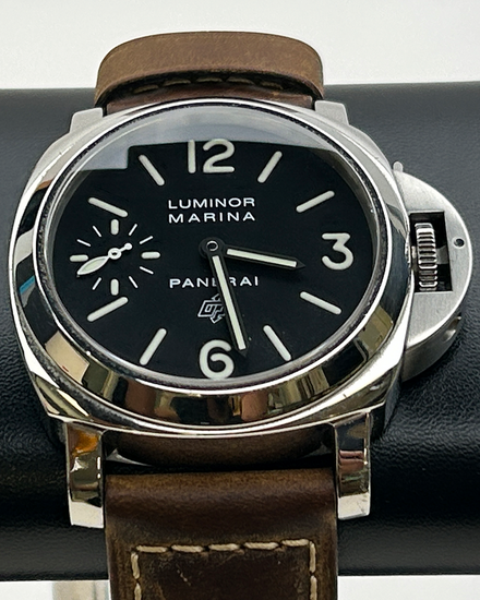 2014 Panerai Luminor Marina 44MM Black Dial Leather Strap (PAM00005)