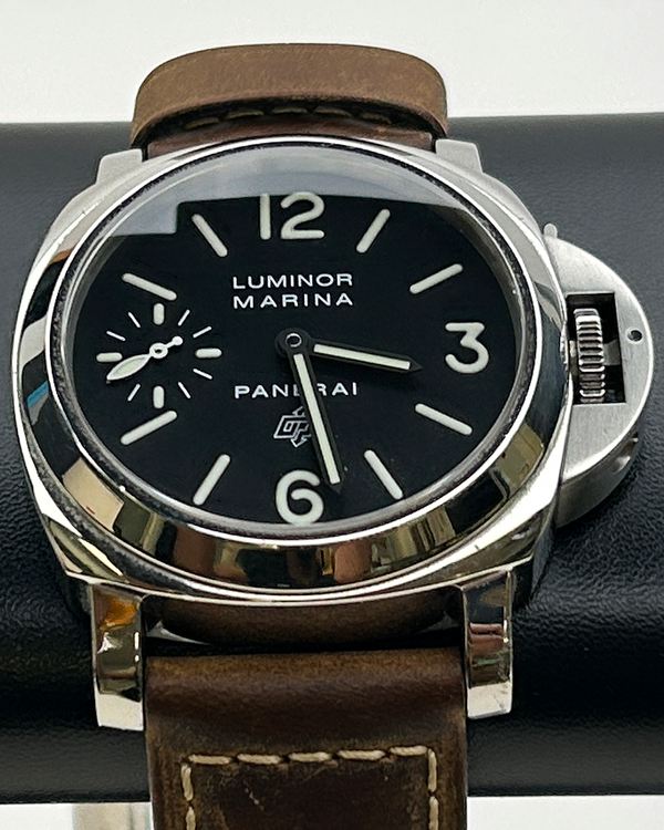 2014 Panerai Luminor Marina 44MM Black Dial Leather Strap (PAM00005)