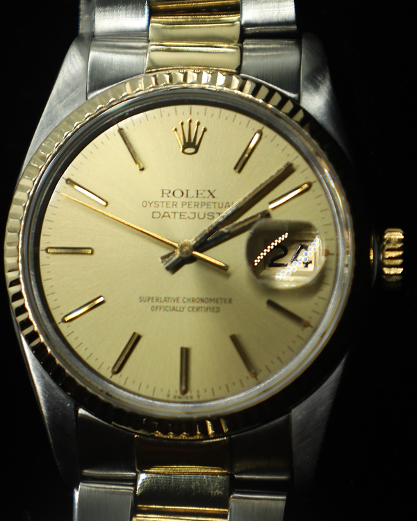Rolex Oyster Perpetual Date 34MM Champagne Dial Two-Tone Oyster Bracelet (15223)