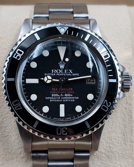 1976 Rolex Sea-Dweller Submariner 2000 "Double Red" 40MM Black Dial Oyster Bracelet (1665)
