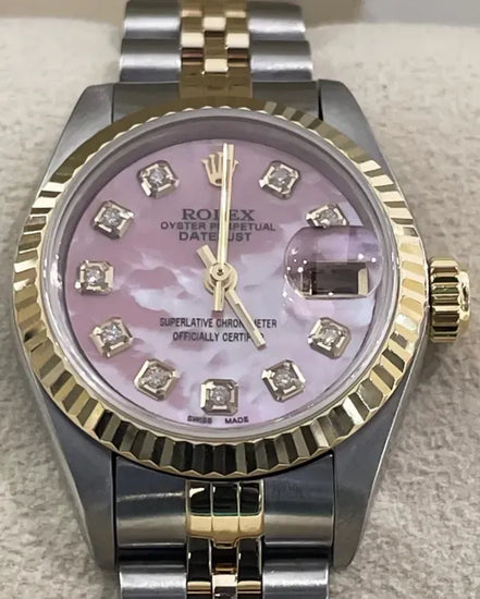 1984 Rolex Lady-Datejust 26MM Aftermarket Mother of Pearl Dial Two-Tone Jubilee Bracelet (69173)