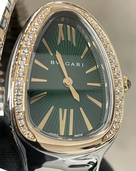 2019 Bvlgari Serpenti Tubogas 35MM Quartz Green Dial Two-Tone Bracelet (102790)