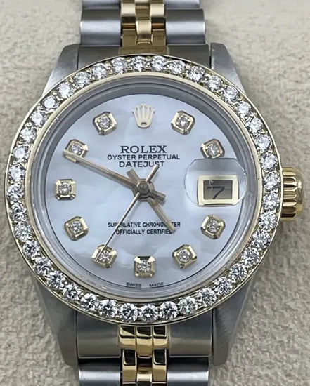 Rolex Lady-Datejust 26MM Aftermarket "Mother Of Pearl" Dial Two-Tone Jubilee Bracelet (69173)