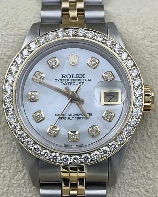 Rolex Lady-Datejust 26MM Aftermarket "Mother Of Pearl" Dial Two-Tone Jubilee Bracelet (69173)