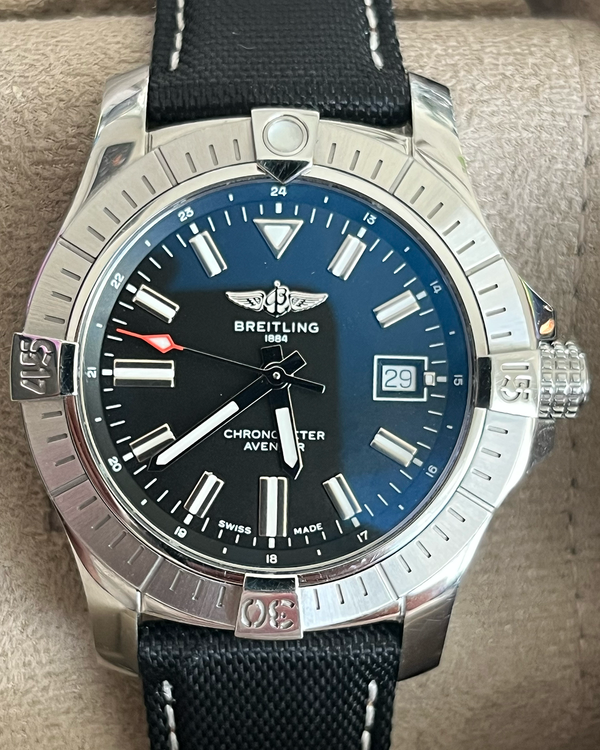 No Reserve - 2022 Breitling Avenger 43MM Blue Dial Aftermarket Leather Strap (A17318101B1A1)
