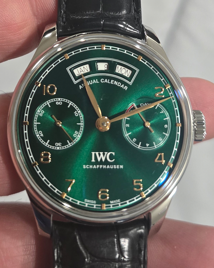 2019 IWC Schaffhausen Portugieser Annual Calendar L.E. 44.2MM Green Dial Leather Strap (IW503510)