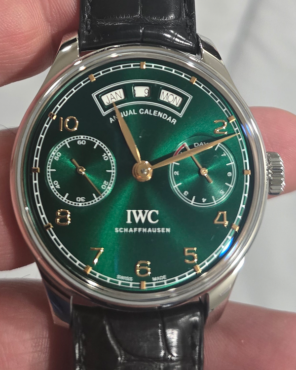 2019 IWC Schaffhausen Portugieser Annual Calendar L.E. 44.2MM Green Dial Leather Strap (IW503510)
