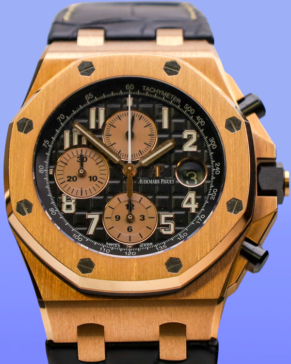 Audemars Piguet Royal Oak Offshore 42MM Black Dial Leather Strap (26470OR.OO.A002CR.02.A)