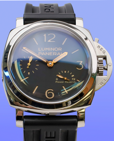 No Reserve - Panerai Luminor 1950 3 Days 47MM Black Dial Rubber Strap (PAM00423)