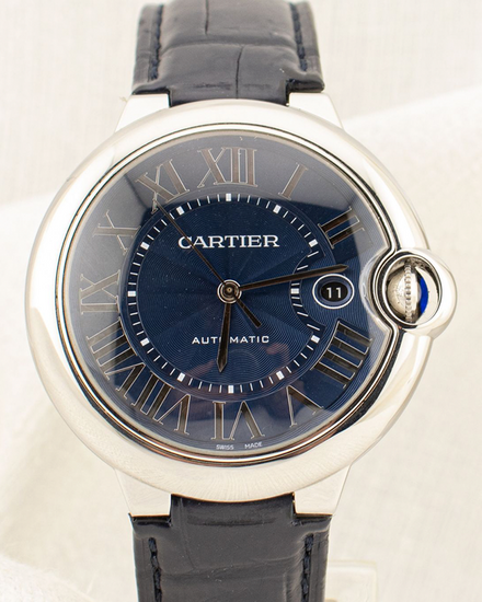 2022 Cartier Ballon Bleu 42MM Blue Dial Leather Strap (WSBB0027)