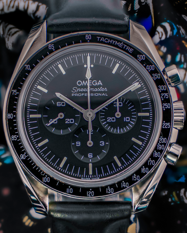 2022 Omega Speedmaster Professional Moonwatch "Sapphire Sandwich" 42MM Black Dial Leather Strap (310.32.42.50.01.002)