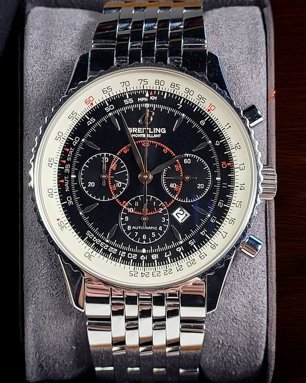 2021 Breitling Montbrillant Navitimer 38MM Black Dial Steel Bracelet (A4137012/B875)