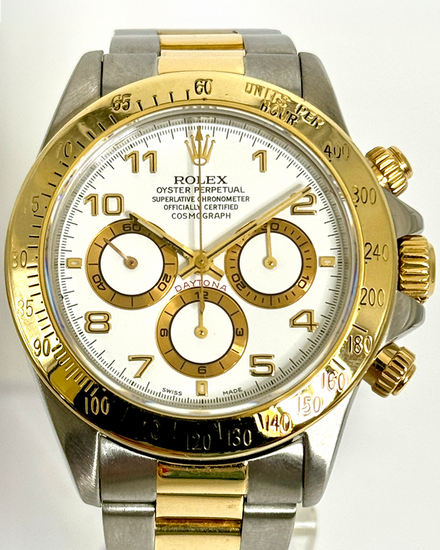 1996 Rolex Cosmograph Daytona 40MM White Dial Two-Tone Oyster Bracelet (16523)