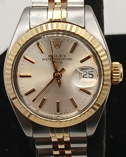 1980 Rolex Lady-Datejust 26MM Silver Dial Two-Tone Jubilee Bracelet (6917)