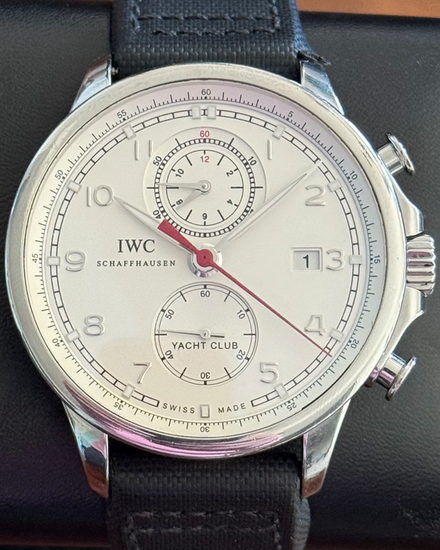 IWC Schaffhausen Portugieser Yacht Club Chronograph 45.4MM Silver Dial Textile Strap (IW390211)