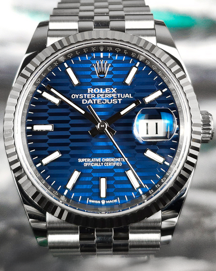 2022 Rolex Datejust 36MM Blue "Fluted Motif " Dial Jubilee Bracelet (126234)
