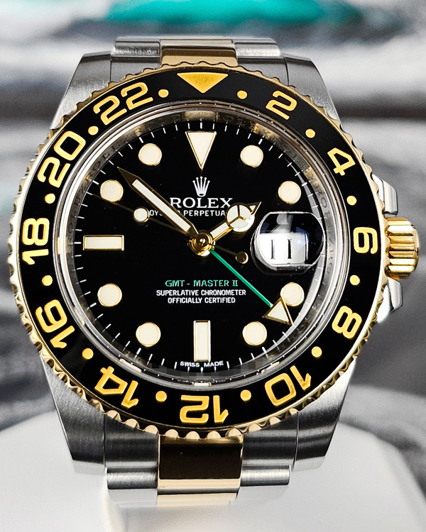 2012 Rolex GMT-Master II 40MM Black Dial Two-Tone Oyster Bracelet (116713LN)