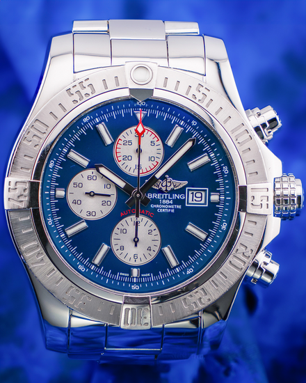 2016 Breitling Super Avenger II 48MM Blue Dial Steel Bracelet (A13371)