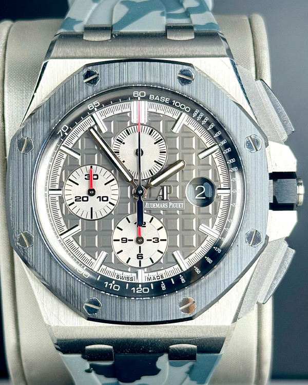 2017 Audemars Piguet Royal Oak Offshore Chronograph 44MM Grey Dial Aftermarket Rubber Strap (26400IO.OO.A004CA.01)