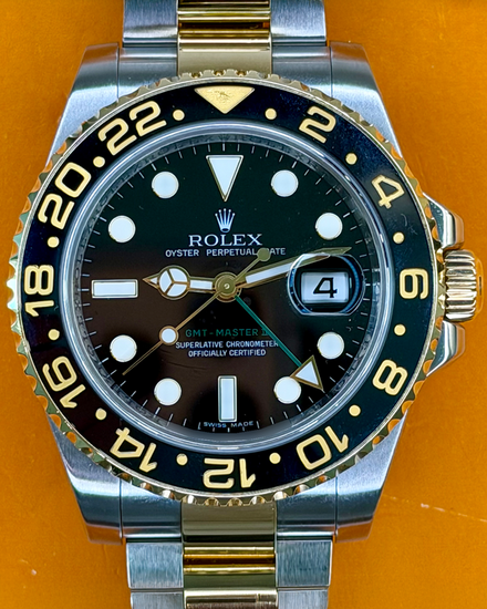 2011 Rolex GMT-Master II 40MM Black Dial Two-Tone Oyster Bracelet (116713LN)