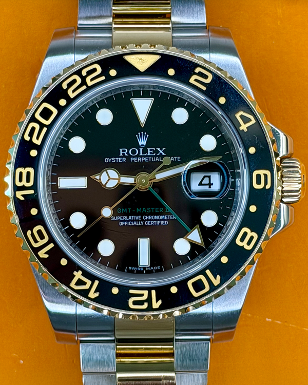 2011 Rolex GMT-Master II 40MM Black Dial Two-Tone Oyster Bracelet (116713LN)
