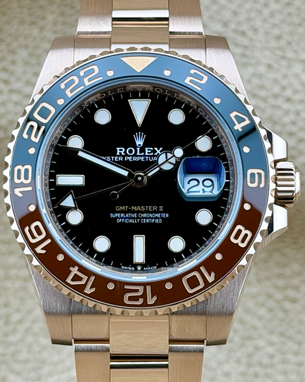 2020 Rolex GMT-Master II "Rootbeer" 40MM Black Dial Rose Gold Oyster Bracelet (126715CHNR)