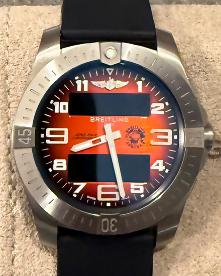 2024 Breitling Aerospace B70 43MM Quartz Orange Dial Rubber Strap (EB7010)