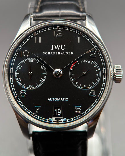 2012 IWC Schaffhausen Portugieser 42MM Black Dial Leather Strap (IW500109)