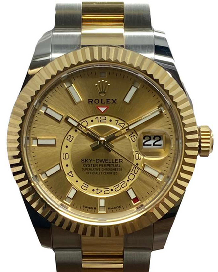 2024 Rolex Sky-Dweller 42MM Champagne Dial Two-Tone Oyster Bracelet (336933)