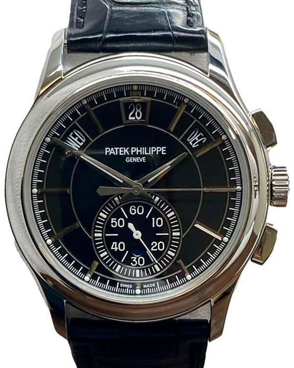 2015 Patek Philippe Complications Annual Calendar Chronograph 42MM Black Dial Leather Strap (5905P-010)